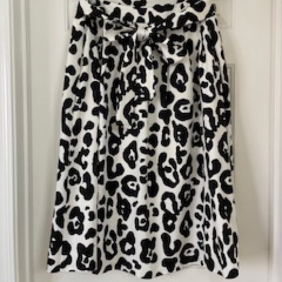 Talbots Pleated Tie Waist Leopard Skirt size 14P EUC! - Picture 3 of 4